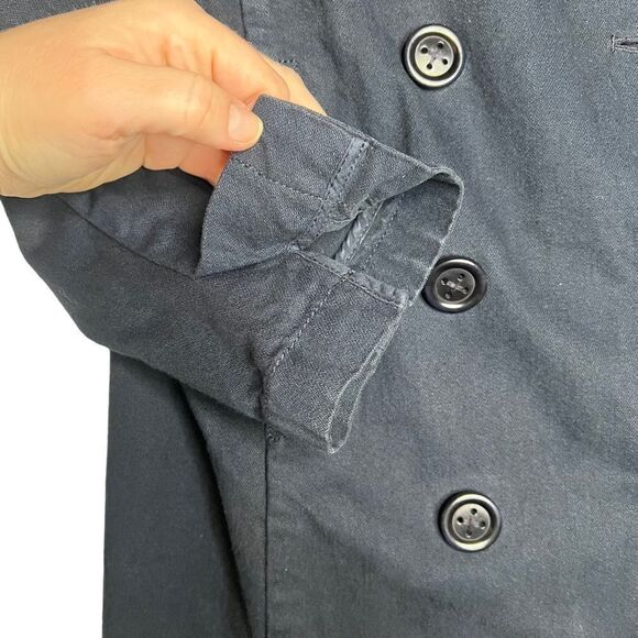 J. Crew Classic Twill Chino Coat Double Breasted 0 navy blue - Picture 10 of 16